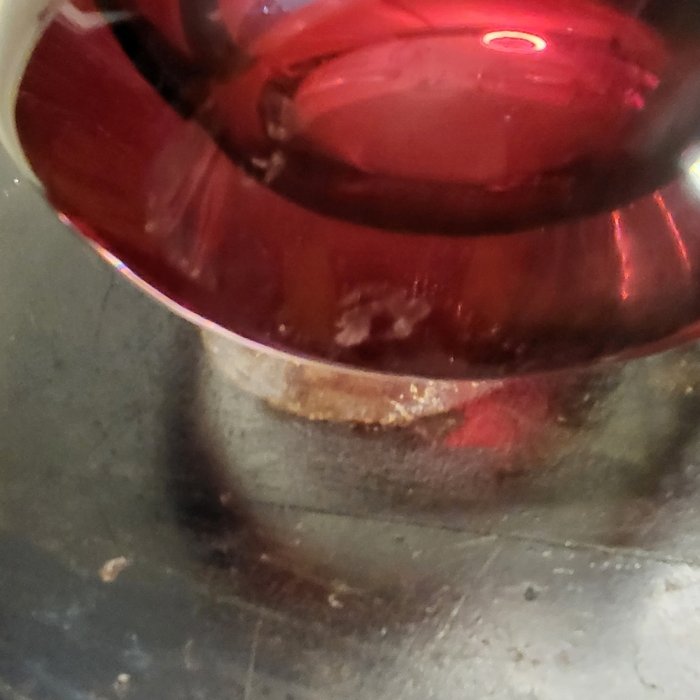 Vintage Murano Sumerso Hand Blown Glass Vase 10 3/4" - Picture 8 of 10